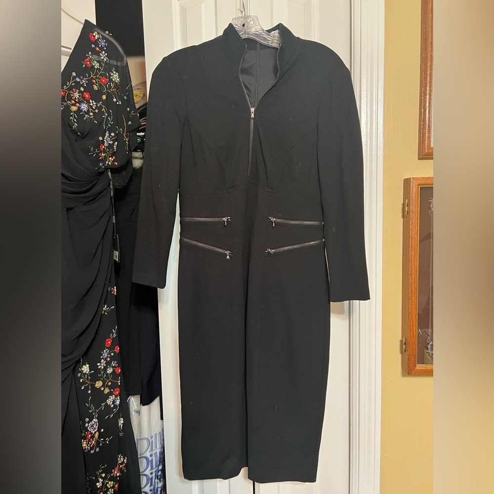 Cache Black Long Sleeve Sheath Dress